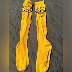 Minions Yellow knee high Socks good conditions universal studios